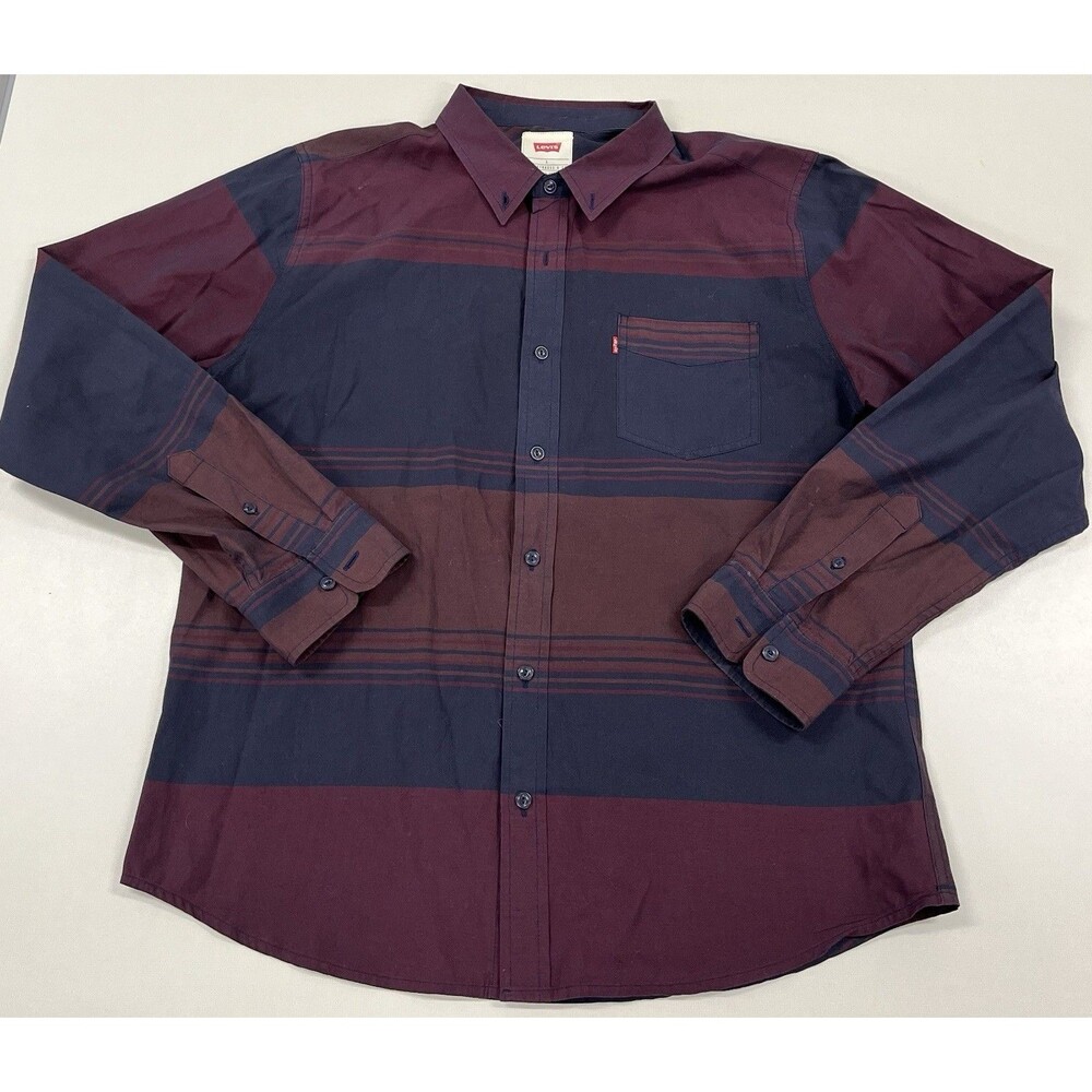 Men's Levi's Striped Long Sleeve Button Down Shirt, Large